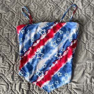 Women’s red white and blue tank top size medium